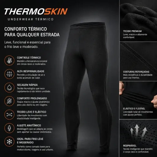 Calça Térmica Segunda Pele Curtlo Thermoskin Aveludada Feminina Preto