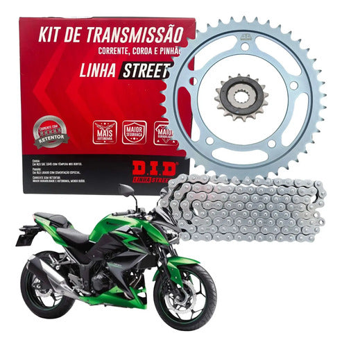 Kit Relação DID com Retentor Kawasaki Ninja 300 400 Z300 Ninja 250r Z400 520VD 106L 42/14T