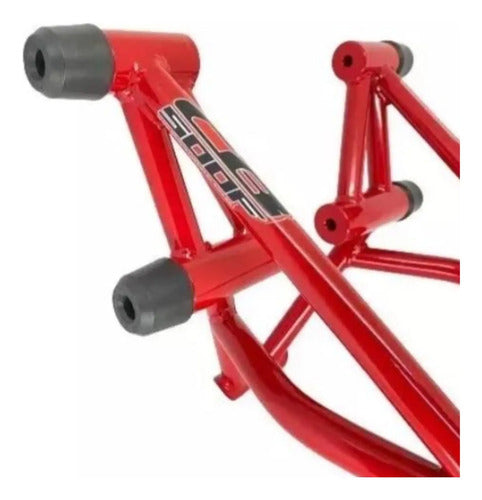 Protetor de Motor Stunt Race Cage Honda Cb 500f Cb 500x 2015 em diante Vermelho Metálico