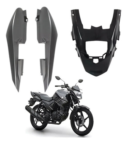 Rabeta Lateral Completa Paramotos Yamaha Fazer 150 2016 a 2017 Cinza Fosco