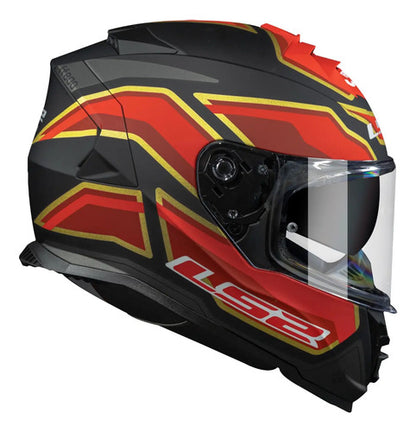Capacete LS2 FF800 Storm Foggy com Óculos Solar Interno Preto Vermelho Fosco