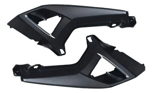 Par de Rabetas Laterais Paramotos Yamaha Fazer Fz25 250 2022 a 2024 Preto Fosco