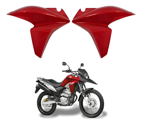 Par de Aletas Abas do Tanque Paramotos Honda Xre 300 2013 a 2015 Vermelho Pimenta