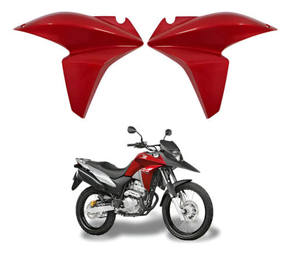 Par de Aletas Abas do Tanque Paramotos Honda Xre 300 2013 a 2015 Vermelho Pimenta