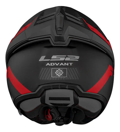 Capacete Escamoteável LS2 FF906 Advant Bend com Óculos Solar Preto Vermelho Fosco