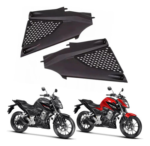Par de Tampas Laterais Traseiras Paramotos Honda Cb 300f Twister 2023 a 2025 Preto