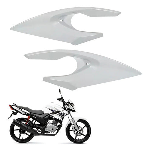 Par de Carenagens Laterais do Farol Paramotos Yamaha Fazer 150 2014 a 2024 Branco