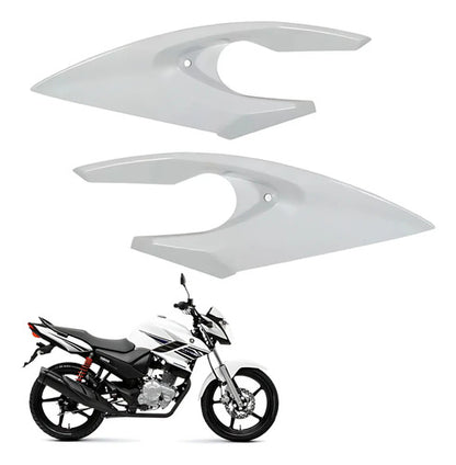 Par de Carenagens Laterais do Farol Paramotos Yamaha Fazer 150 2014 a 2024 Branco