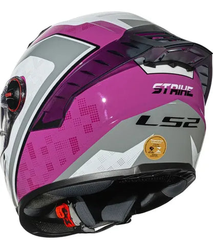 Capacete LS2 FF358 Pro Striker com Spoiler Rosa Cinza Brilhante