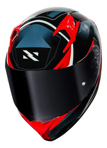 Capacete Norisk Flow Pulse com 2 Viseiras e Spoiler Azul Vermelho