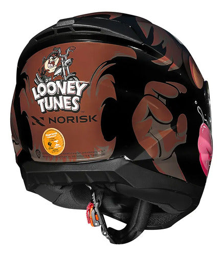 Capacete Norisk Razor Looney Tunes Taz Preto Brilhante