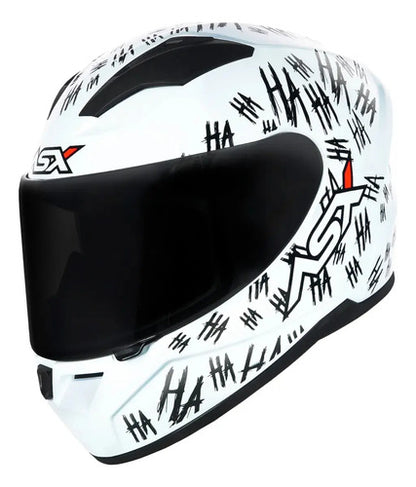 Capacete ASX City Fun Branco Preto Brilhante