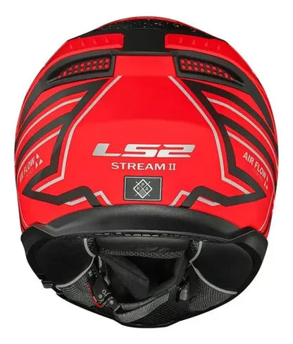 Capacete LS2 FF808 Stream II Maze com Óculos Solar Interno Laranja Preto Fosco