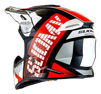 Capacete Off-Road Suomy X-Wing Amped Preto Vermelho Brilhante Tamanho 62/XL