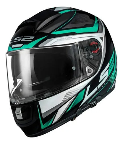 Capacete LS2 FF397 Vector Evo Rider com Óculos Solar Interno Prata Cinza Brilhante Tamanho 60/L