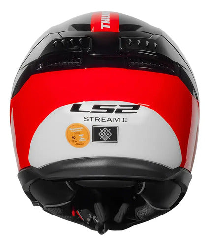 Capacete LS2 FF808 Stream II Thunderbiz com Óculos Solar Interno Preto Vermelho