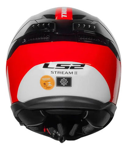 Capacete LS2 FF808 Stream II Thunderbiz com Óculos Solar Interno Preto Vermelho