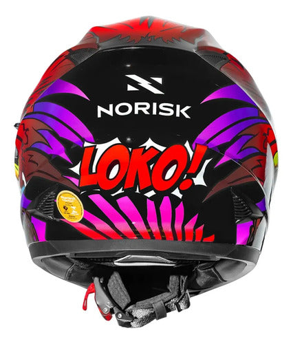 Capacete Norisk FF302 Soul II Loko com Óculos Solar Interno Vermelho