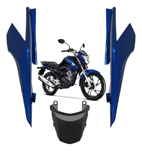 Kit Rabeta Lateral Completa Paramotos Honda Cg 160 Titan 2016 a 2024 Azul Spencer