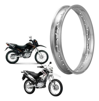Aro de Roda Dianteira Smartfox Honda Bros 125 2003 a 2005 Bros 150 2003 em diante 1.85x19 Cromado