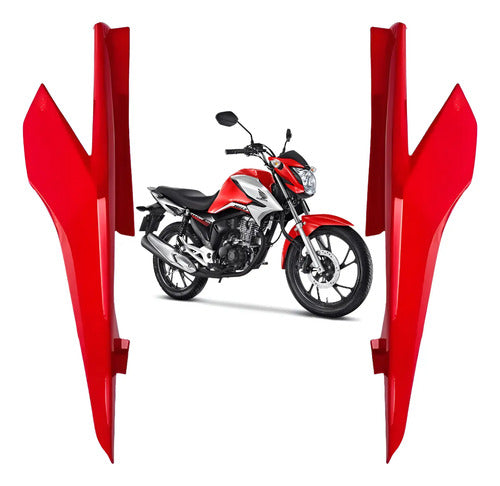 Par de Rabetas Laterais Paramotos Honda Cg 160 Titan 2016 a 2021 Vermelho Maceió