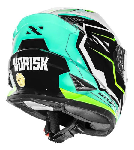 Capacete Norisk FF302 Soul II Factor com Óculos Solar Interno Preto Amarelo Brilhante