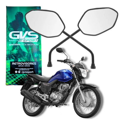 Par de Retrovisores GVS Honda Cg 125 150 160 Titan Fan Start