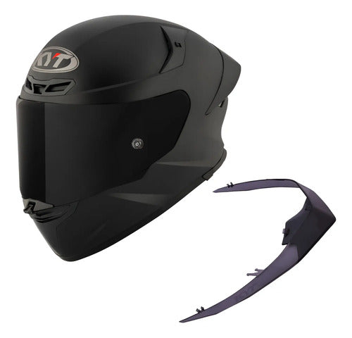 Capacete KYT TT-Revo Solid com Spoiler Preto Fosco