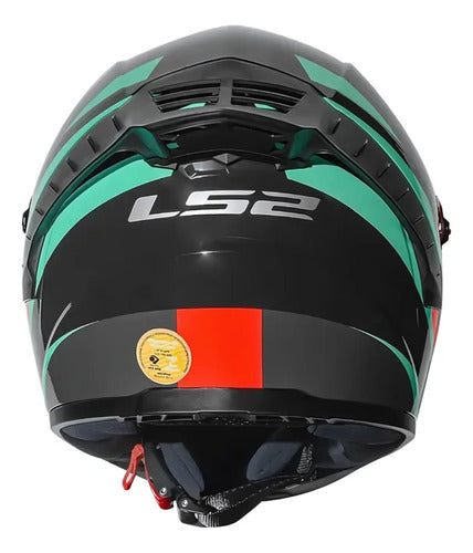 Capacete LS2 FF358 Pro Modok com Spoiler Preto Verde Laranja Brilhante