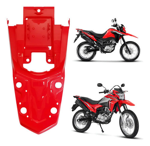 Paralama Traseiro Paramotos Honda Bros 160 2015 a 2022 Vermelho
