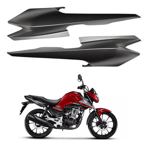 Par de Rabetas Laterais Paramotos Honda Cg 160 Titan 2025 em diante Cinza Fosco
