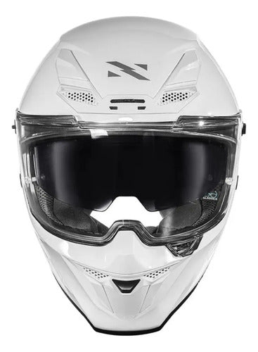 Capacete Norisk Rock Solid com Óculos Solar Interno e 2 Viseiras Branco Brilhante