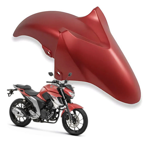 Paralama Dianteiro Paramotos Yamaha Fazer Fz25 250 2018 a 2025 Vermelho Fosco