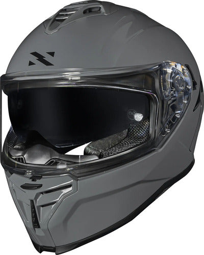 Capacete Norisk Strada II Solid com Óculos Solar Interno e Spoiler Cinza