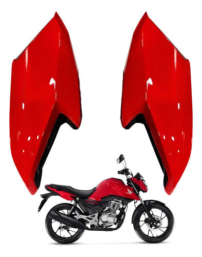 Par de Aletas Abas do Tanque Paramotos Honda Cg 160 Fan Start 2022 a 2024 Vermelho Marrakesh