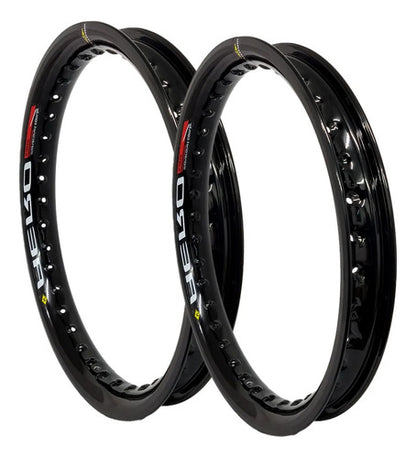 Par de Aros de Roda Aero Slim Monaco Honda Bros 160 Xre 190 19x70 2.15 e 17x70 2.15 Preto Brilhante