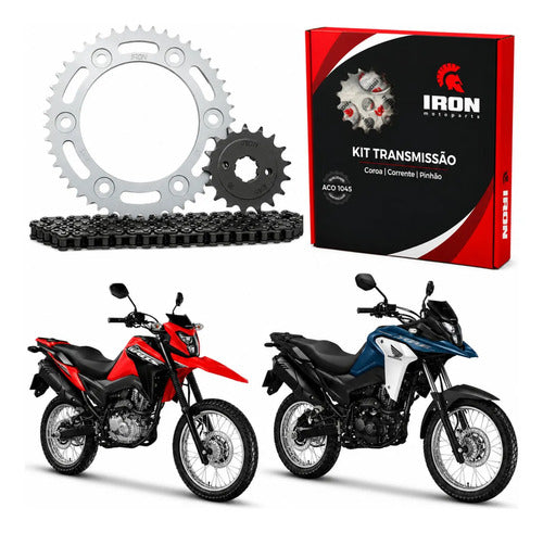 Kit Relação Iron sem Retentor Honda Bros 160 Xre 190 2016 em diante 428H 48/16T