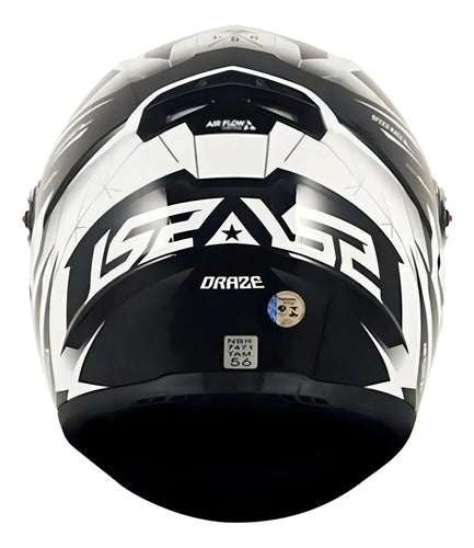 Capacete LS2 FF358 Draze Preto Branco Brilhante