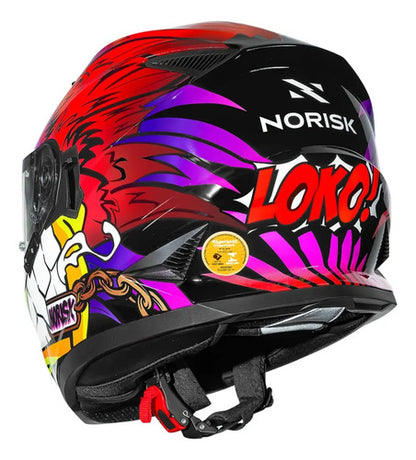 Capacete Norisk FF302 Soul II Loko com Óculos Solar Interno Vermelho