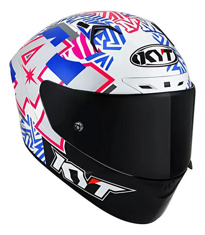 Capacete KYT NZ-Race Espargaro 2022 com Spoiler Branco Brilhante