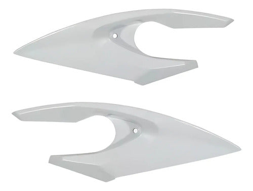 Par de Carenagens Laterais do Farol Paramotos Yamaha Fazer 150 2014 a 2024 Branco