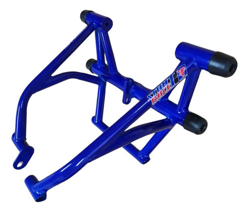 Protetor de Motor Stunt Race Honda Cg 160 Titan Fan Start Cargo 2016 a 2025 Azul Metálico