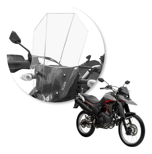 Bolha Alta de Policarbonato Scam Yamaha Lander 250 2025 em diante Transparente