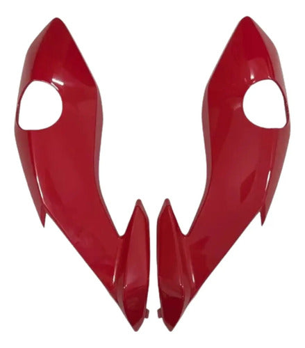 Par de Carenagens Laterais do Farol Paramotos Honda Cg 160 Fan Start 2022 a 2024 Vermelho Maceió