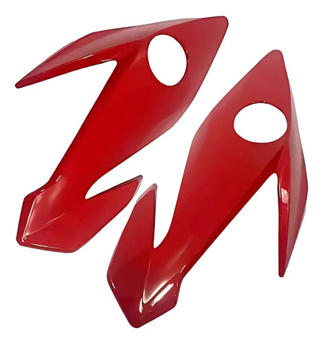 Par de Bananinhas Carenagens Laterais do Farol Paramotos Honda Cg 160 Titan Fan 2022 a 2024 Vermelho