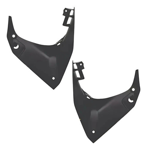 Par de Acabamentos Internos da Aba do Tanque Paramotos Honda Cg 160 Fan 2016 a 2021 Preto