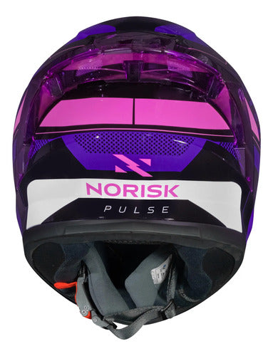 Capacete Norisk Flow Pulse com Spoiler Roxo Rosa Tamanho 56/S