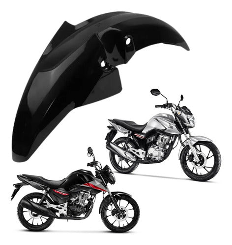 Paralama Dianteiro sem Suporte Paramotos Honda Cg 160 Titan 2022 a 2024 Preto Brilhante