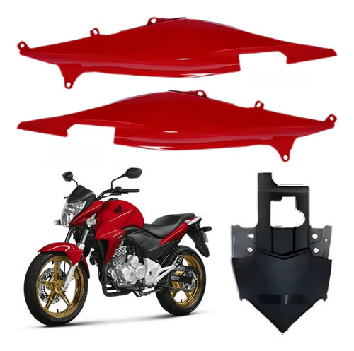 Kit Rabeta Lateral Completa Paramotos Honda Cb 300r 2014 em diante Vermelho
