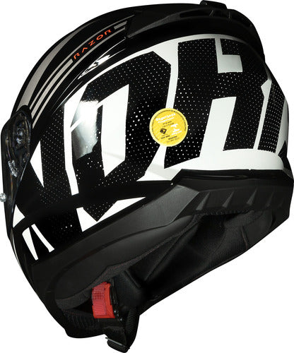 Capacete Norisk Razor Full Preto Branco Brilhante